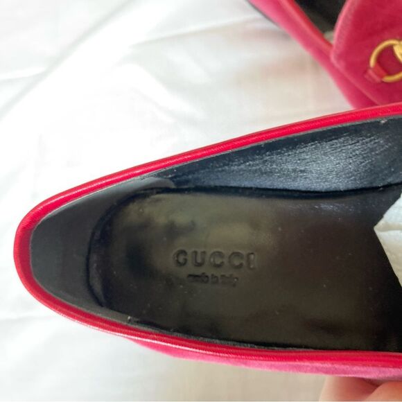 GUCCI 💕Pink 💕 Princeton Loafers Brixton Velvet Bit Loafers Sz. 38.5 - Picture 10 of 11